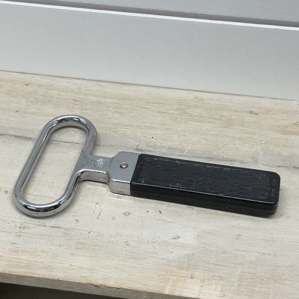 Vintage F.B. Italy Chrome Two-Prong Ah-So Wine Cork Puller Bottle Opener Black